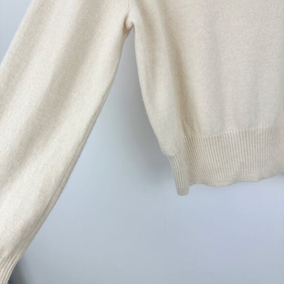 J.Crew Cashmere Shrunken Turtleneck Sweater Classic Cream Ivory Womens XL - Picture 10 of 11